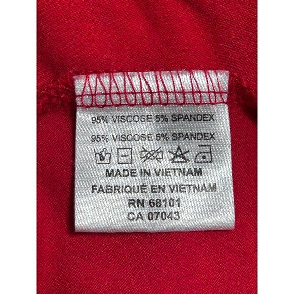 Belldini 3/4 Sleeve Gold Grommet Accent  V-Neck Tunic Top in Red - Sz M - Picture 6 of 7